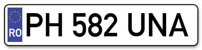 Placuta inmatriculare numar auto  PH-582-UNA, PH 582 UNA, PH582UNA