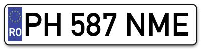 Placuta inmatriculare numar auto  PH-587-NME, PH 587 NME, PH587NME