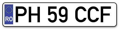 Placuta inmatriculare numar auto  PH-59-CCF, PH 59 CCF, PH59CCF