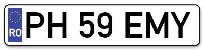 Placuta inmatriculare numar auto  PH-59-EMY, PH 59 EMY, PH59EMY