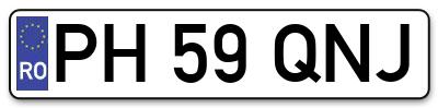 Placuta inmatriculare numar auto  PH-59-QNJ, PH 59 QNJ, PH59QNJ