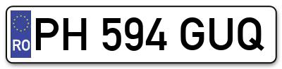 Placuta inmatriculare numar auto  PH-594-GUQ, PH 594 GUQ, PH594GUQ