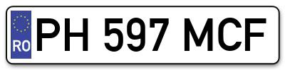 Placuta inmatriculare numar auto  PH-597-MCF, PH 597 MCF, PH597MCF