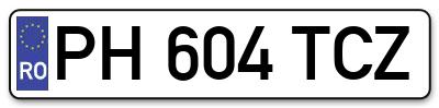 Placuta inmatriculare numar auto  PH-604-TCZ, PH 604 TCZ, PH604TCZ