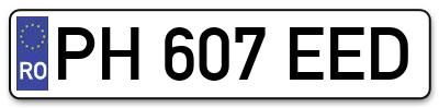 Placuta inmatriculare numar auto  PH-607-EED, PH 607 EED, PH607EED