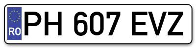 Placuta inmatriculare numar auto  PH-607-EVZ, PH 607 EVZ, PH607EVZ