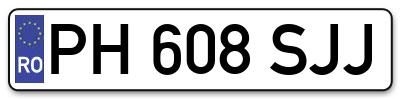 Placuta inmatriculare numar auto  PH-608-SJJ, PH 608 SJJ, PH608SJJ