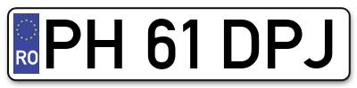 Placuta inmatriculare numar auto  PH-61-DPJ, PH 61 DPJ, PH61DPJ