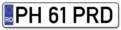 Placuta inmatriculare numar auto  PH-61-PRD, PH 61 PRD, PH61PRD