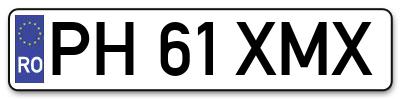 Placuta inmatriculare numar auto  PH-61-XMX, PH 61 XMX, PH61XMX