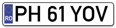 Placuta inmatriculare numar auto  PH-61-YOV, PH 61 YOV, PH61YOV