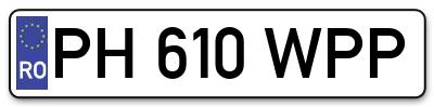 Placuta inmatriculare numar auto  PH-610-WPP, PH 610 WPP, PH610WPP