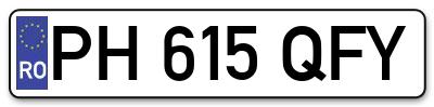 Placuta inmatriculare numar auto  PH-615-QFY, PH 615 QFY, PH615QFY