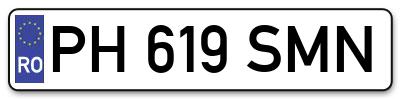 Placuta inmatriculare numar auto  PH-619-SMN, PH 619 SMN, PH619SMN