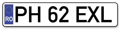 Placuta inmatriculare numar auto  PH-62-EXL, PH 62 EXL, PH62EXL