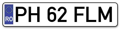 Placuta inmatriculare numar auto  PH-62-FLM, PH 62 FLM, PH62FLM