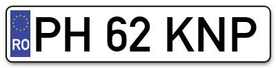 Placuta inmatriculare numar auto  PH-62-KNP, PH 62 KNP, PH62KNP