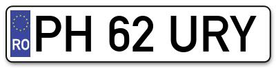 Placuta inmatriculare numar auto  PH-62-URY, PH 62 URY, PH62URY