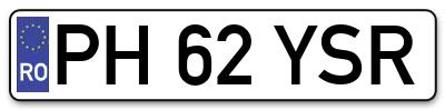 Placuta inmatriculare numar auto  PH-62-YSR, PH 62 YSR, PH62YSR
