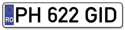 Placuta inmatriculare numar auto  PH-622-GID, PH 622 GID, PH622GID