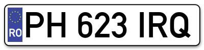 Placuta inmatriculare numar auto  PH-623-IRQ, PH 623 IRQ, PH623IRQ