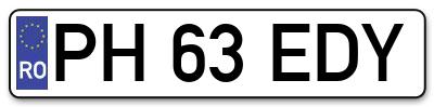 Placuta inmatriculare numar auto  PH-63-EDY, PH 63 EDY, PH63EDY