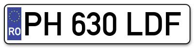Placuta inmatriculare numar auto  PH-630-LDF, PH 630 LDF, PH630LDF