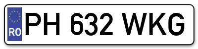 Placuta inmatriculare numar auto  PH-632-WKG, PH 632 WKG, PH632WKG