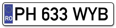 Placuta inmatriculare numar auto  PH-633-WYB, PH 633 WYB, PH633WYB