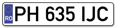 Placuta inmatriculare numar auto  PH-635-IJC, PH 635 IJC, PH635IJC