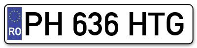 Placuta inmatriculare numar auto  PH-636-HTG, PH 636 HTG, PH636HTG