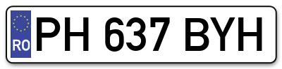 Placuta inmatriculare numar auto  PH-637-BYH, PH 637 BYH, PH637BYH