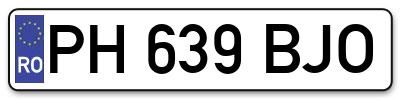 Placuta inmatriculare numar auto  PH-639-BJO, PH 639 BJO, PH639BJO
