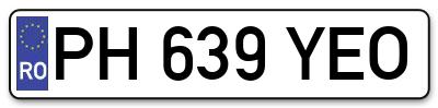 Placuta inmatriculare numar auto  PH-639-YEO, PH 639 YEO, PH639YEO
