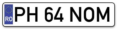 Placuta inmatriculare numar auto  PH-64-NOM, PH 64 NOM, PH64NOM