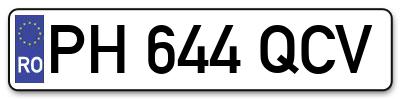 Placuta inmatriculare numar auto  PH-644-QCV, PH 644 QCV, PH644QCV