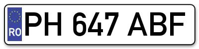 Placuta inmatriculare numar auto  PH-647-ABF, PH 647 ABF, PH647ABF