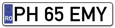 Placuta inmatriculare numar auto  PH-65-EMY, PH 65 EMY, PH65EMY