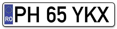 Placuta inmatriculare numar auto  PH-65-YKX, PH 65 YKX, PH65YKX