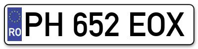 Placuta inmatriculare numar auto  PH-652-EOX, PH 652 EOX, PH652EOX
