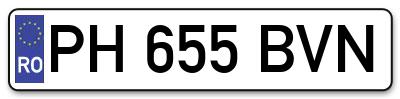 Placuta inmatriculare numar auto  PH-655-BVN, PH 655 BVN, PH655BVN