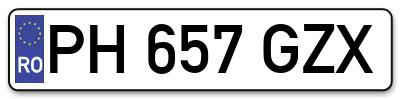 Placuta inmatriculare numar auto  PH-657-GZX, PH 657 GZX, PH657GZX