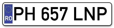 Placuta inmatriculare numar auto  PH-657-LNP, PH 657 LNP, PH657LNP