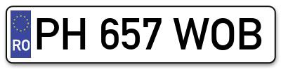 Placuta inmatriculare numar auto  PH-657-WOB, PH 657 WOB, PH657WOB