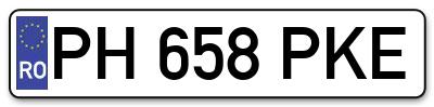 Placuta inmatriculare numar auto  PH-658-PKE, PH 658 PKE, PH658PKE