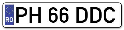 Placuta inmatriculare numar auto  PH-66-DDC, PH 66 DDC, PH66DDC