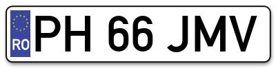 Placuta inmatriculare numar auto  PH-66-JMV, PH 66 JMV, PH66JMV