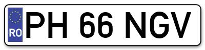 Placuta inmatriculare numar auto  PH-66-NGV, PH 66 NGV, PH66NGV