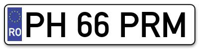 Placuta inmatriculare numar auto  PH-66-PRM, PH 66 PRM, PH66PRM