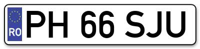 Placuta inmatriculare numar auto  PH-66-SJU, PH 66 SJU, PH66SJU